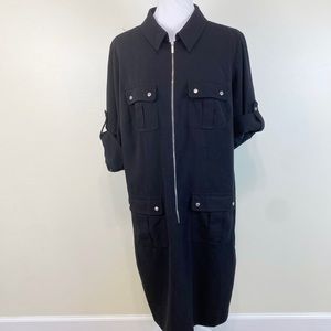 Michael Kors Black Collared T-Shirt Dress